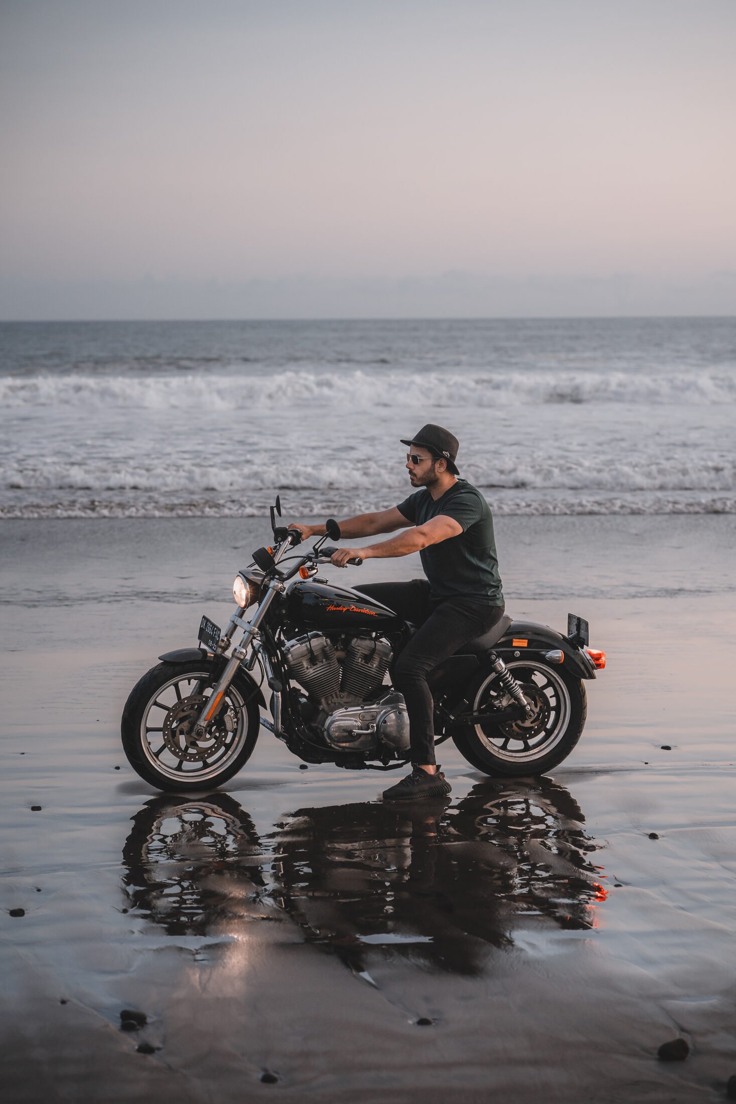 A lone rider on the coast