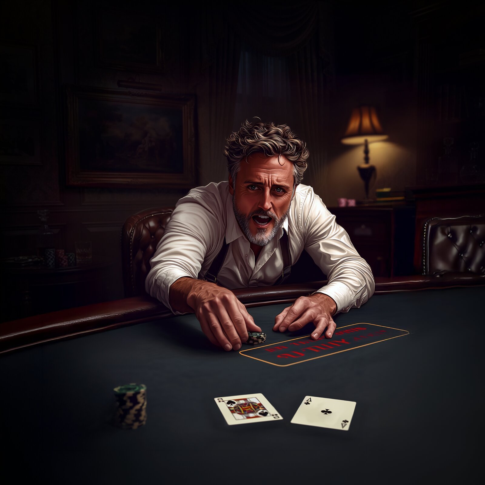 A player fixated on the cards